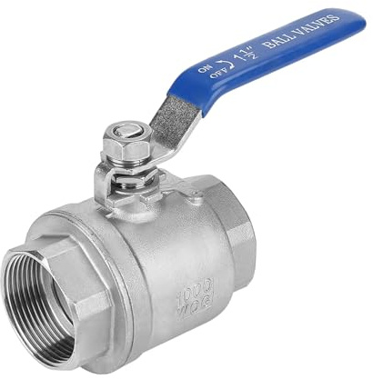 Vanne à bille 1-1/2, en acier inoxydable 304, deux pièces, passage intégral, filetage femelle, DN40 1000 WOG