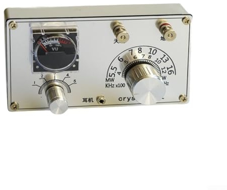 Minhe DIY Crystal-Radio Kit, Complete Mineral Radio Assembly Set with Detector, PCB, Meter, Antenna & Ground Wire, for STEM Learning, Hands-On Electronics Experience, Artistic Design