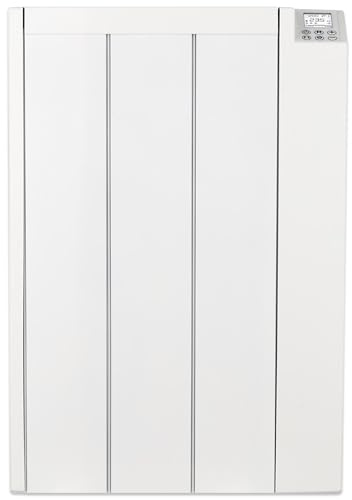 MYLEK Ceramic Panel Heater Radiator Electric with Programmable Digital Timer 600w - Aluminium Wall Mounted Freestanding Slim White, IP24 Splashproof, LOT 20 Eco Design Energy Efficient (600W)