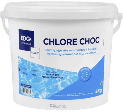 EDG - Chlore Choc Piscine - Spécial Eau Verte - Action Rapide - Granulés - Seau 5kg - Gamme Traitement Et Accessoires Piscine EDG Access