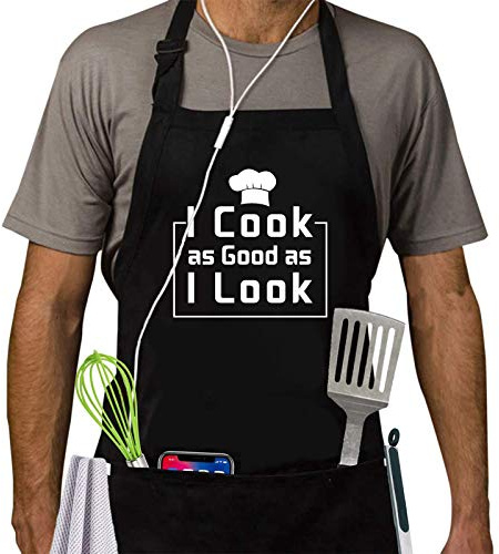 ZOORON Funny BBQ Aprons for Men, Dad Gifts, Gifts for Men, Fathers Day, Birthday Gifts Aprons,Adjustable and Waterproof