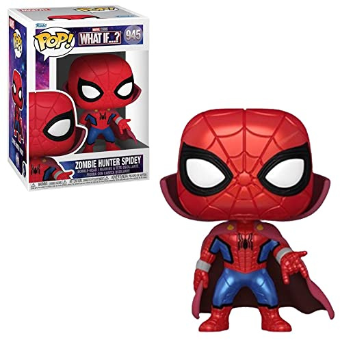 Funko 58205 Pop! Marvel: What If - Zombie Hunter Spidey (Metallic Special Edition) #945, Red,FUN58205