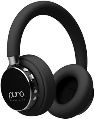 Puro Sound Labs BT2200-Plus Lautstärkebegrenzende Bluetooth-Kopfhörer für Kinder - Sicherere Kopfhörer für Kinder - Studio-Qualität und Geräuschisolierung – Schwarz