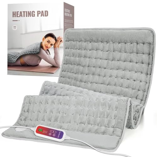Heizkissen Elektrisch, Orthland 100x50cm Extra Groß Heizkissen mit Abschaltautomatik 4 Timer Schnelles Erwärmen Elektrisches Wärmekissen Maschinenwaschbar für Rücken, Nacken, Schulter und Bauch