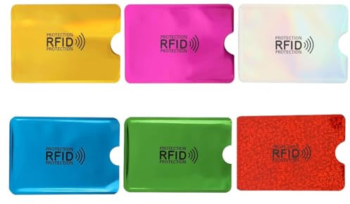 Tadipri 7 Stück Farbenfroher RFID-Kartenhalter Kartenhüllen NFC-Blocker für Kreditkarte und EC Karte Schutz-Hülle Kreditkartenhülle
