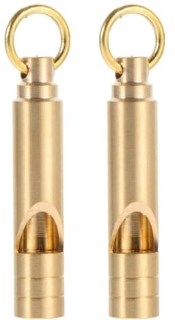 SUPVOX 2 Piezas Silbato De Latón Retro Silbato Árbitro Y Supervivencia para Actividades Al Aire Libre Emergencias Y Seguridad Llavero Compacto Y Resistente