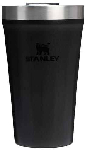 STANLEY Everyday Tumbler 16 oz | Press Fit Drink Through Lid | Beverage, Coffee, and Cocktail Cup | Insulated Stainless Steel Wine Glass | BPA-Free | Black 2.0