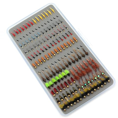 ICERIO Fly Fishing Flies Assortment, 147pcs/133pcs/126pcs Fly Fishing Lures, Dry/Wet/Nymph/Streamer Flies, Trout/Panfish/Bass Fishing (133PCS Fishing Flies Kit, 92.0, Grams)