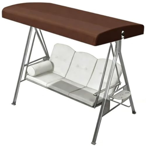 Techo de Repuesto para Balancín de Jardín, Cubierta de Hamaca al Aire Libre, Impermeable Anti-Viento Anti-UV, para Silla Mecedora de Jardín, 2 y 3 Plazas(Coffe,78 x 46in/198 x118cm)