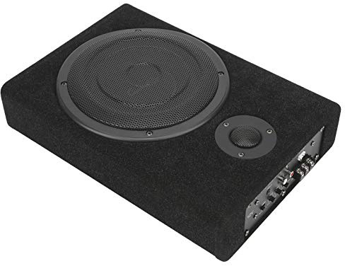 Halearo 8 tum bil subwoofer-högtalare kraftfull basförstärkare för installation under sätet svart aluminiumlegering 180 W