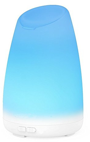 REY Difusor de Esencia Aceite Aromático Aromaterapia Humidificador 7 Colores Luz LED Blanco