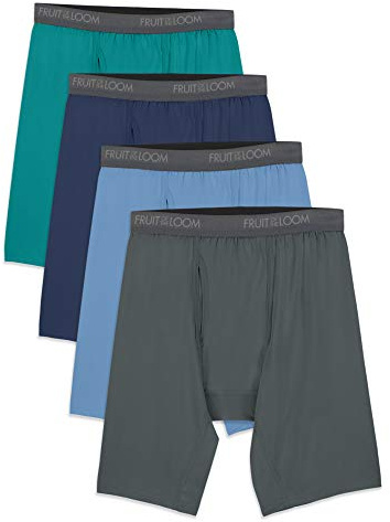 Fruit of the Loom Men's Lightweight Micro-Stretch Boxer Briefs, Long Leg - Assorted, 2X-Large