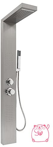 3 In 1 Colonna Doccia, Acciaio Inox Colonna Doccia A Pioggia Idromassaggio, Cascata Doccetta Per La Casa O Hotel,15 * 47 * 130 cm-spazzolato