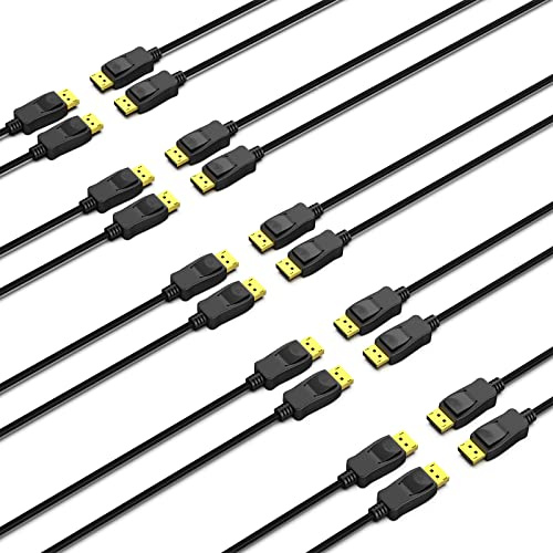 BENFEI DisplayPort to DisplayPort 1.8M Cable 10 Pack, DP to DP Male to Male Cable Gold-Plated Cord, Supports 4K@60Hz, 2K@144Hz Compatible for Lenovo, Dell, HP, ASUS and More…