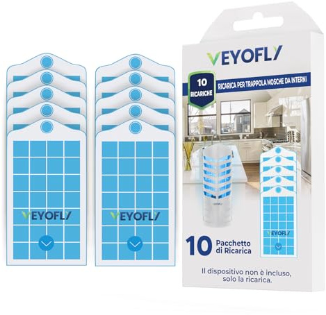 VEYOFLY Recambios Oficiales para trampas de Moscas de la Fruta para Interiores, Trampa para Mosquitos pequeños de Interior con Enchufe, Trampa para Insectos voladores, Paquete 10 recambios