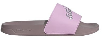 adidas Damen Adilette Shower Slides Slide Sandalen, Preloved Fig/Silver Metallic/Bliss Lilac, 5