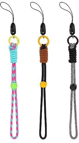 Amaxiu 3 Stück Handschlaufen Lanyard, Gemischte Farbige Nylon Handgelenkschlaufen Verstellbare Handy 10,2 Zoll Handschlaufen für Kameras USB Sticks Schlüsse Schlüsselanhänger ID Namensschild Geldbörse