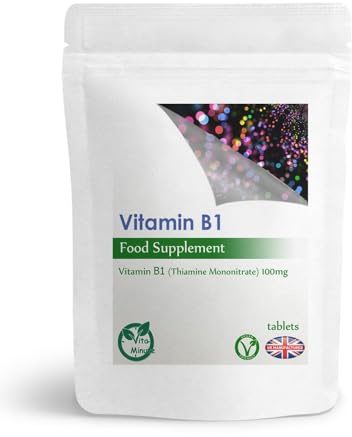 Vitamin B1 Thiamine 100mg Tablets | Heart, Immune and Psychological Function & Energy Release (Pack of 120)
