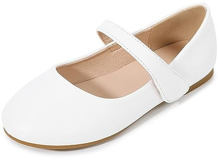 Chaussures de ballet élégantes pour fête, danse, communion, ballerine, princesse, filles, chaussures d'école, plates, antidérapantes, chaussures de danse, chaussures de soirée, Blanc., 33