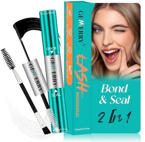 GEMERRY Lash Bond et Seal Colle 12ML DIY Cluster Cils Adhésif Colle d'extension de Cils Durable et imperméable 2 en 1 Convient pour Grappe Colle pour Extension Faux Cils Individuels (Vert)