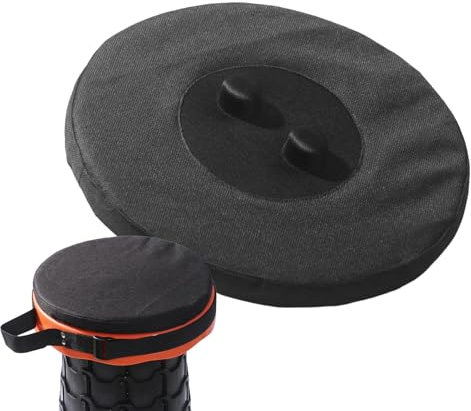 Stuhlauflagen Abdeckung Hocker Kissen, Runde Kissen Hocker Pad, Teleskophocker Verstellbar Camping Hocker, Hocker mit Sitzkissen und Nylontasche für Camping, Wandern, , Outdoor Hocker Belastung
