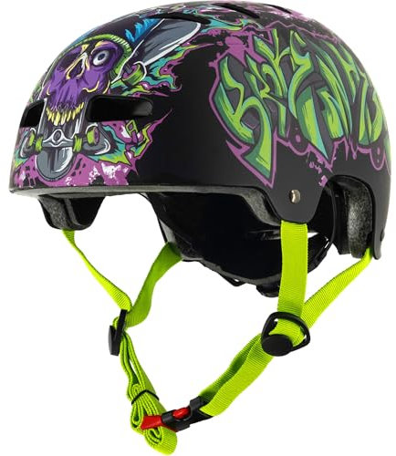 Broken Head - Skaterhelm und Fahrradhelm - für MTB, BMX, Skates und Skateboard - Größenverstellbar (Board Shredder, L (58-60 cm))
