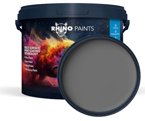 RHINO PAINTS PU350 Polyurethane Paint Coating, 20L, Mid Grey, Industrial Grade, For Concrete, Metal and Timber