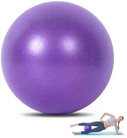 DDUP Pilates Balls 25cm/9.8 Inch,Anti-Burst Yoga Ball for Core Strength,Fitness,Balance,Lightweight & Portable Exercise Mini Barre Gym Ball,Inflatable Straw For Easy Inflation (Purple)