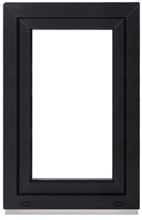 Framex Finestra in Plastica per Interni Bianco/Esterno Antracite, Larghezza x Altezza 40 x 50 cm (400 x 500 mm), Doppi Vetri (32 mm), Anta-Ribalta, Girevole DIN Sinistra