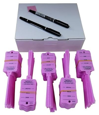 Car Key tags x 250 self tie to identify your vehicles,car,commercial Premium