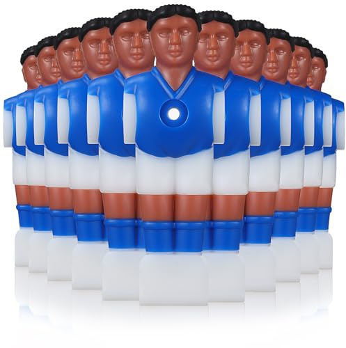 NOLITOY Figuras de Futbolín 11 Piezas Muñecos Atletas Fútbol de Mesa Resina Azul Negro Accesorios Repuesto para Varillas Estándar Juego Futbolín