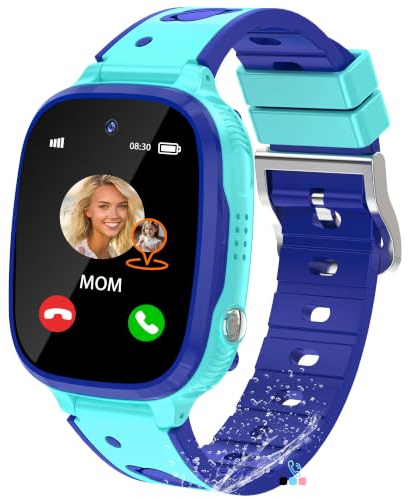 EUNICECG Smartklocka för Barn med GPS-Tracker Digitalt Spel Telefon | Väckarklocka SOS Röstchatt IP68 Vattentät Klassrumsmodell Födelsedag Gåvor Smartwatch Barn Pojkar Flickor Ungdomar