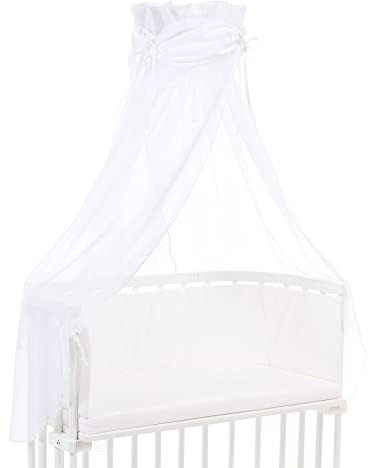 Dosel babybay de algodón orgánico con para los modelos Original, Maxi, Boxspring, Comfort, Comfort Plus y Midi, blanco