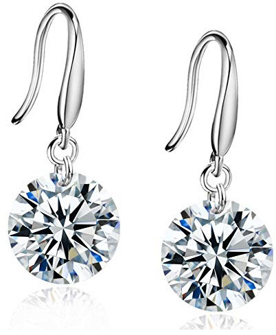 Fu You 925 Sterling Silber Ohrhänger mit Zirkonia Ohrringe Hängend für Damen