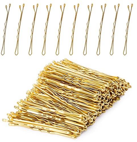 Laicky Horquillas, 200 unidades pasadores de pelo horquillas con caja para mujeres dama niñas niñospasador de pelo Invisible Ola para el cabello Accesorios para el cabello a granel (Rubio,5CM)