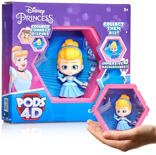 PODS 4D Disney Cendrillon | Figurine Unique à Collectionner à tête branlante Qui éclate de Leur Monde en Le vôtre | Présentoir Mural ou étagère | Jouets et Cadeaux Disney | Série 1 n° 424