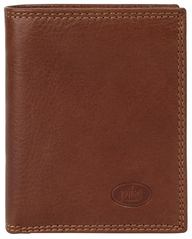 piké kleine Geldbörse im Hochformat Echt Leder Herren | Vintage Brieftasche aus Rindleder, Portemonnaie 3-Fach klappbar, Geldbeutel mit Sichtfenster | 022067