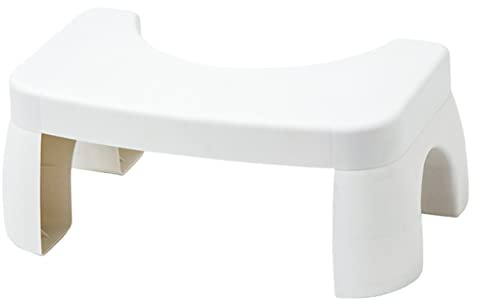 Veemoon Sgabello Antiscivolo in Plastica Bianco per Bagno e Wc, Poggiapiedi per Adulti e Ufficio, Sgabello da Bagno Resistente Supporto per Posizione Accovacciata Ergonomica