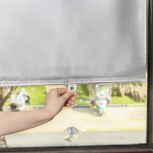 X1NGFU Store de Fenêtre Occultant A Ventouse,Store Enrouleur Occultant Protection Solaire,Rideaux D'intimité sans Perçage,Rideau Pare-Soleil Rétractable,pour Bureau,Largeur X Longueur (68cm x 125cm)