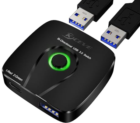Commutateur USB 3.0, USB Switch 2 Ordinateur, 1 entrée 2 sorties / 2 entrées 1 sortie, commutateur USB YOUTINGHDAV pour 2 ordinateurs partagés, souris, clavier, imprimante, scanner, disque U