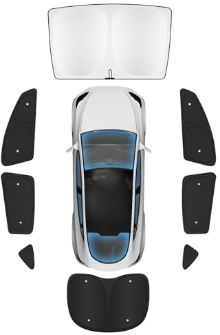 Parabrisas de 8 Piezas para Tesla Model 3, Parasol de privacidad para Parabrisas Delantero y Trasero, Cubierta de privacidad, Parasol, Accesorios con Aislamiento térmico para Model 3