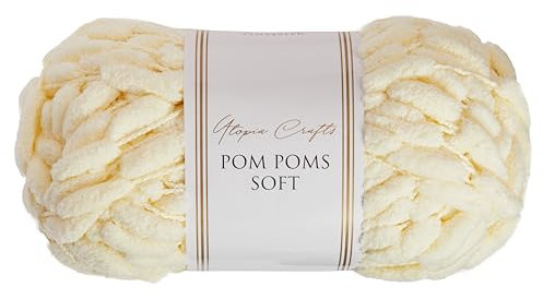 Utopia Crafts Pom Pom Soft Yarn 200g (Cream)