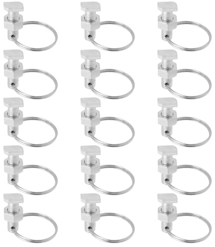 LT Easiyl 15 st växthusbultar med ringar lämpliga för växthusglasstångskanaler från 6,5 mm – 10,5 mm breda för klätterväxter, byggande växthus 22 x 10 mm silver