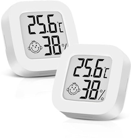Thermomètre d'ambiance avec niveau de confort, mini hygromètre thermomètre numérique, moniteur de température et d'humidité, thermomètre d'intérieur pour serre, chambre, maison (2)