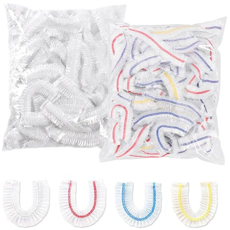 TRKETK 200 Pièces Couvercles Alimentaires Élastiques, Sacs de Conservation des Aliments en Plastique Élastiques Sacs de Conservation Frais pour Fruits/Légumes/Viande/Aliments (Blanc, Couleur)