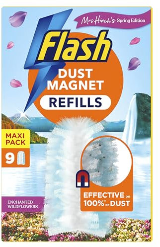 Flash Dust Magnet Mrs Hinch's Enchanted Wildflowers Duster Scented Refills 9ct, Traps & Locks Up Dirt & Hair In No Time
