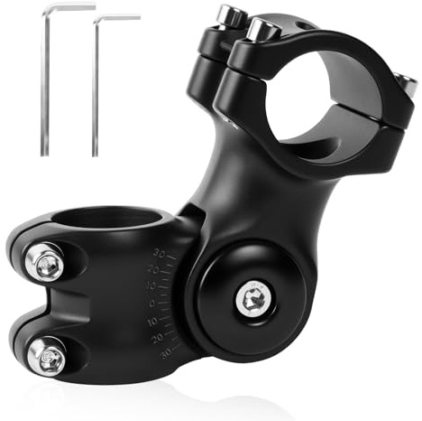 AOOSA Fahrrad Vorbau Verstellbar, 31.8mm x 85mm Lenkererhöhung Fahrrad, ± 60° Einstellbar Aluminium Lenkervorbau, Sechskantloch-Design Fahrradlenker Vorbau Extender für Rennrad,Mountainbike,MTB, BMX