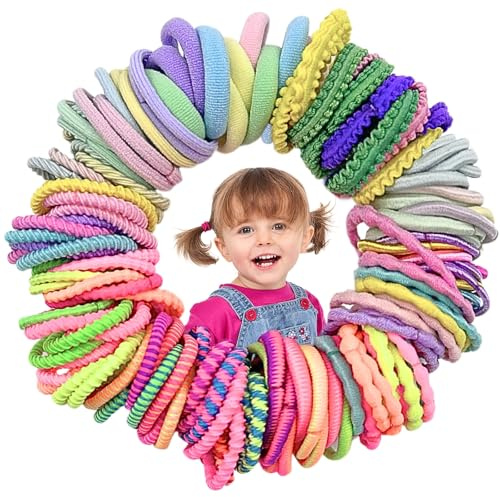 LUFFLOK 150 Pezzi Elastici Capelli Bambina e Donna Colorati per Capelli