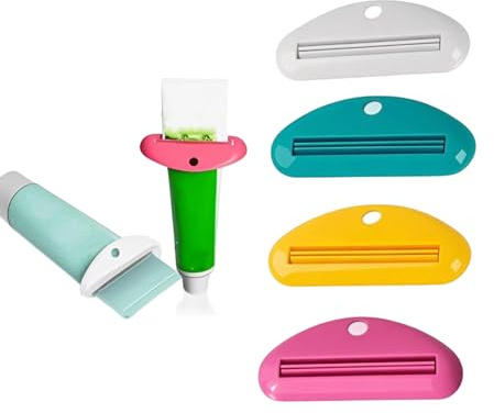 Toothpaste Squeezer, Tube Squeezer Tool Roller, Dispenser Toothpaste Tube Squeezer Tooth Pastetooth Paste Squeeze (4 Colors)