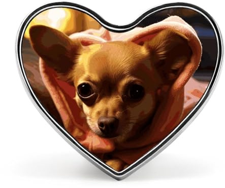 Broche tendance chihuahua déprimé – Chevaux noirs et blancs, 2,5 cm, jolis badges cœur en émail, épingles en métal pour hommes et femmes, épingle décorative en métal pour chapeaux, chemises, sacs, ves